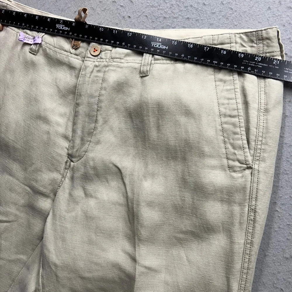 Tommy Bahama Mens 40x32 Linen Tencel Blend Pants Beige Khaki Relaxed Casual 2121